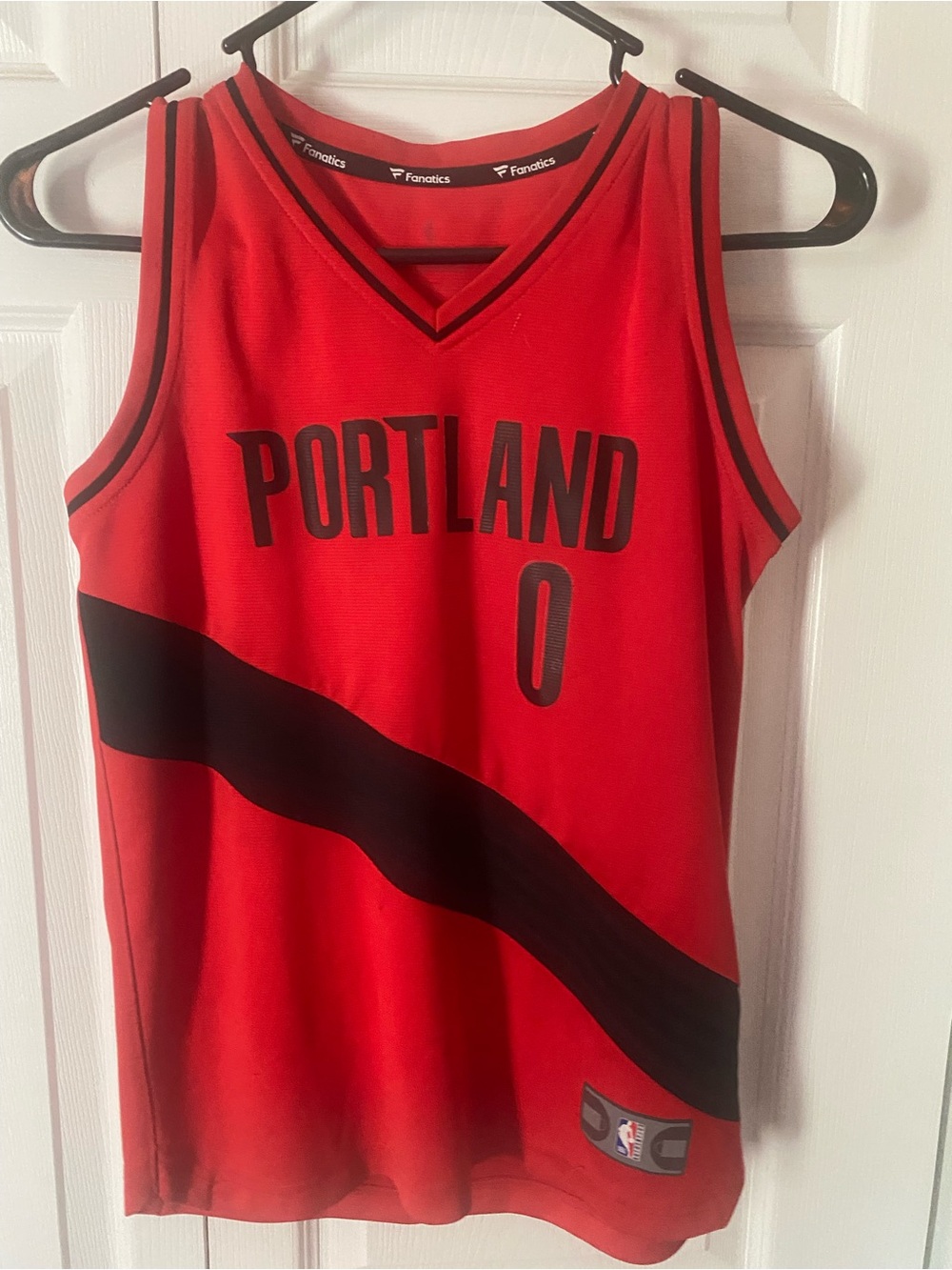 Fanatics Portland Red and Black Lillard Basketball Jersey